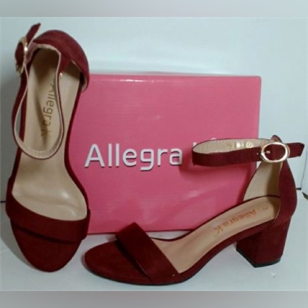Allegra K Women's Open Toe Block Heel Ankle Strap Sandal sz:7